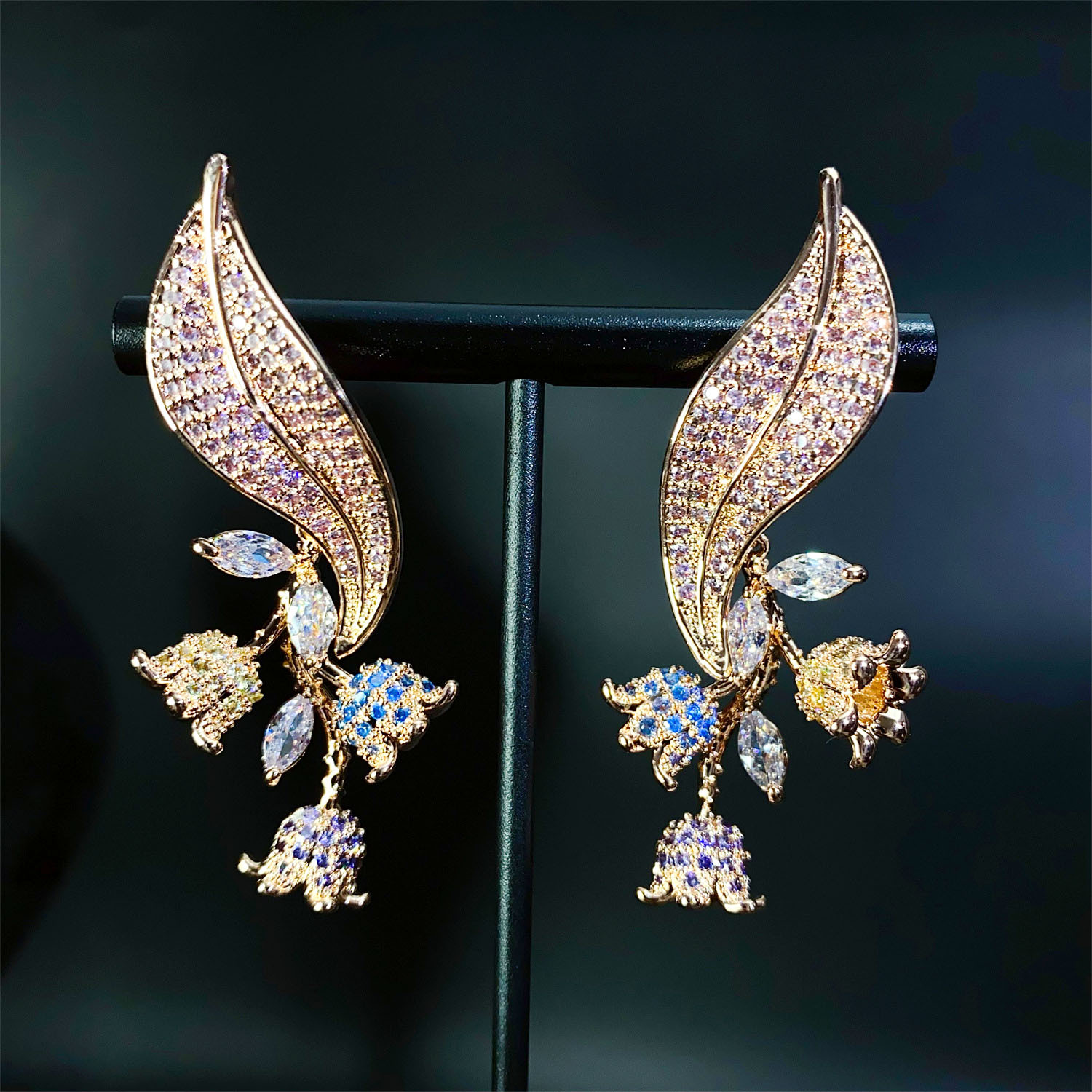 Travel Jewellery & Accessories Organiser - Boucles d'oreilles à fleurs de luxe