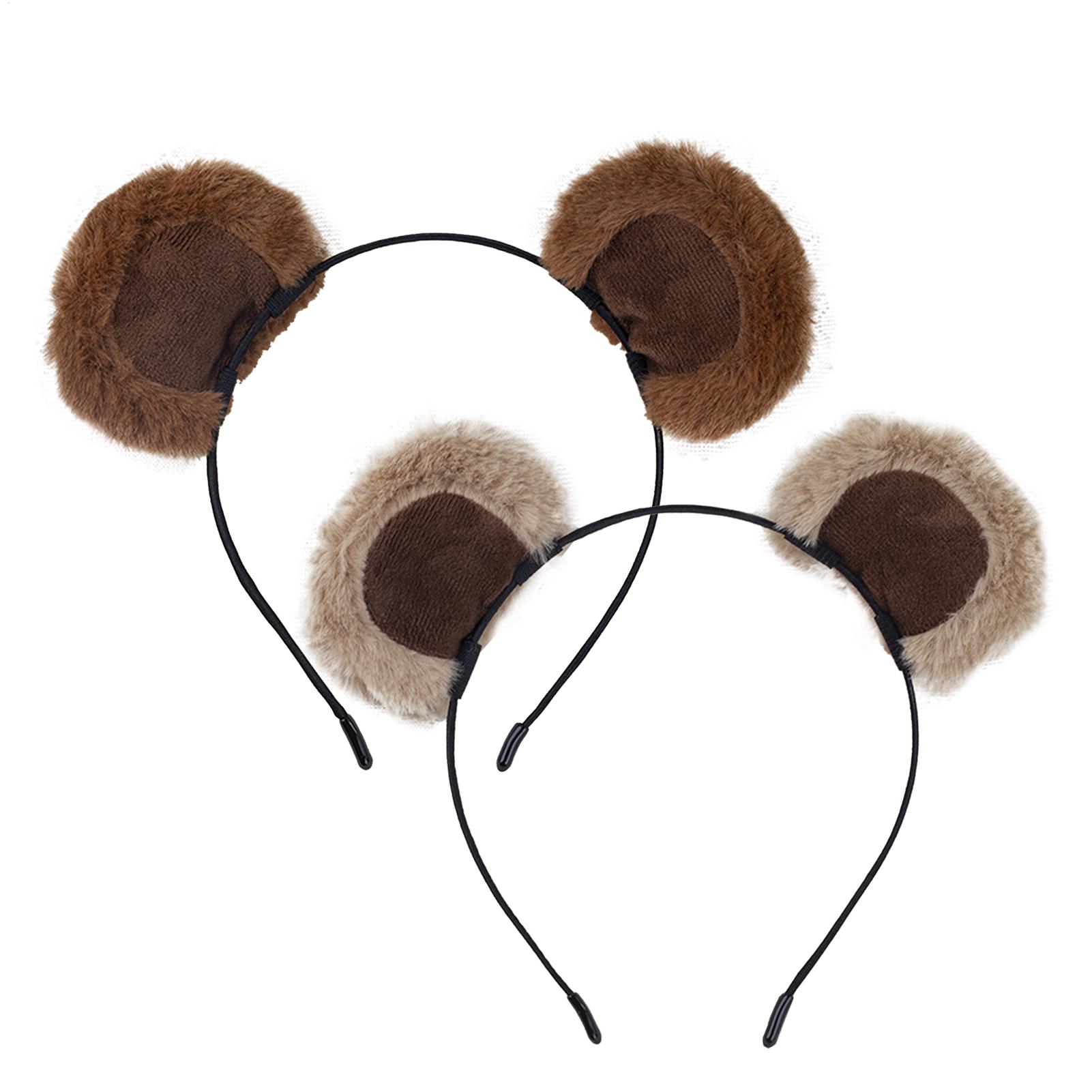 Travel Accessories For 6 Year Old - Bandeaux en peluche avec oreilles d'ours,