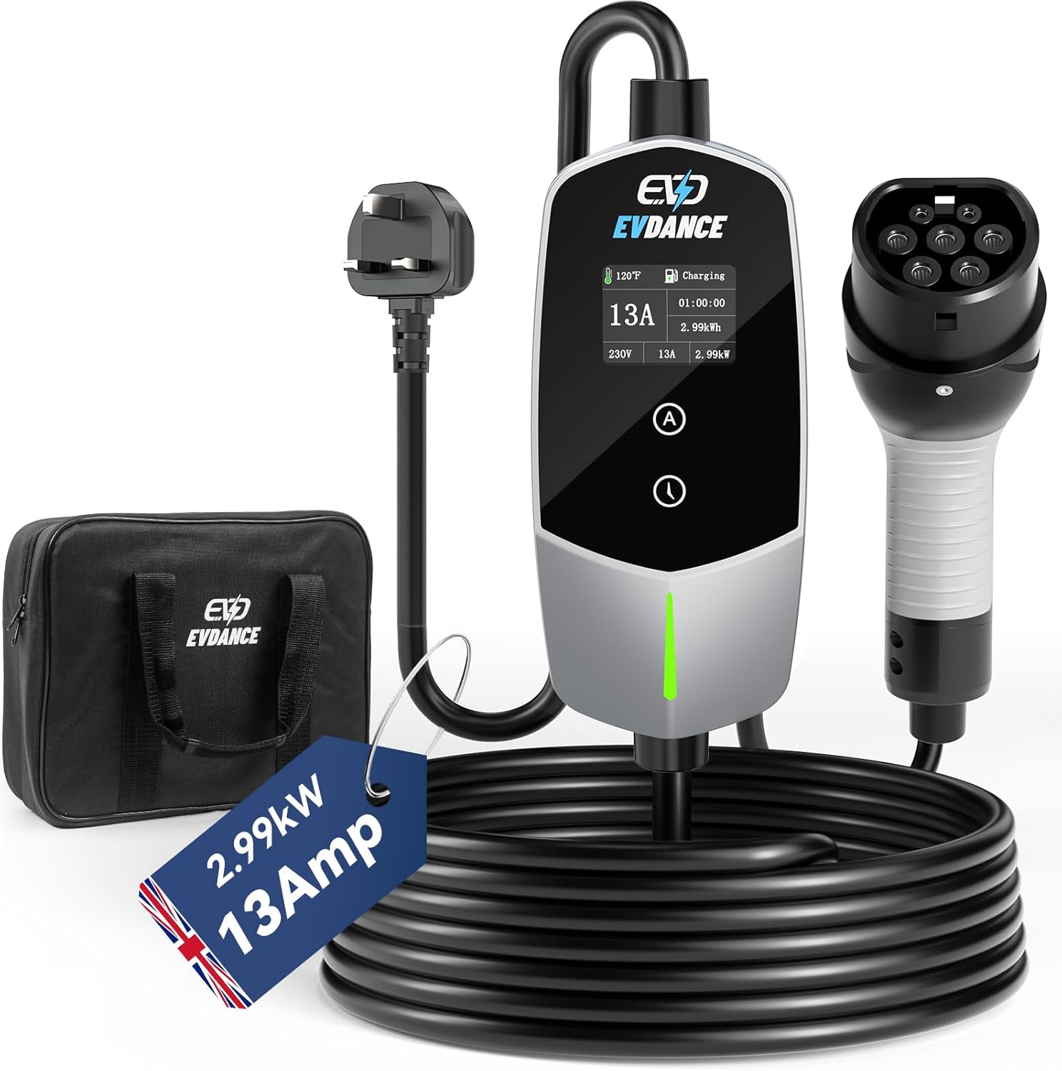 Travel Accessories Uk - Chargeur EV portable EVDANCE, type 2,