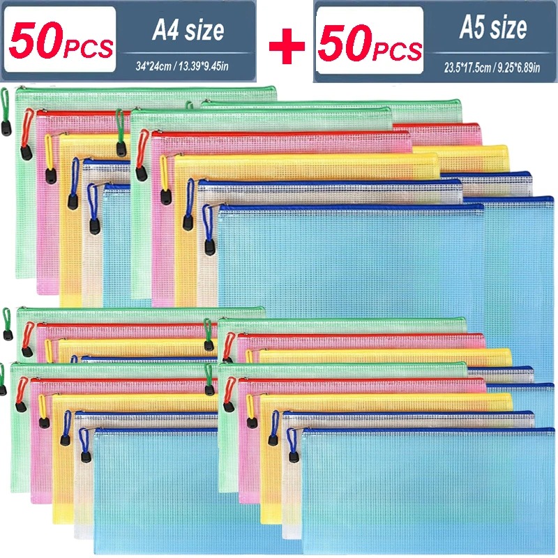 Reusable Zip Bag - Sac de rangement pour papeterie, pochette