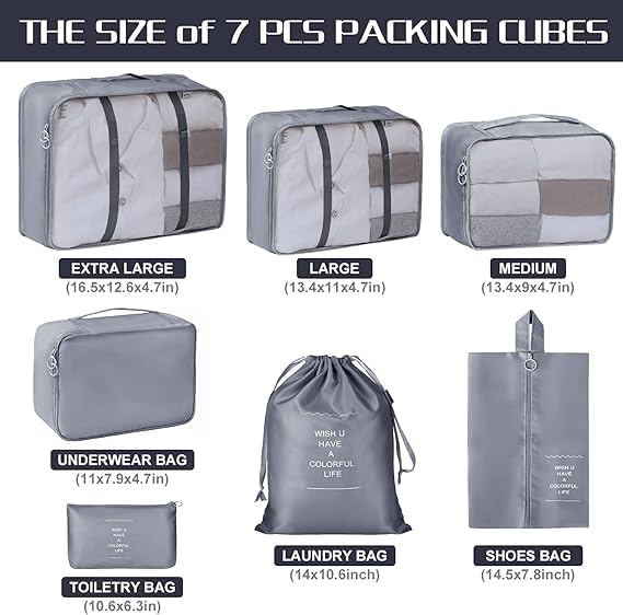 Ensemble de 7 sacs de rangemen - Travel Accessories Organiser avis et prix